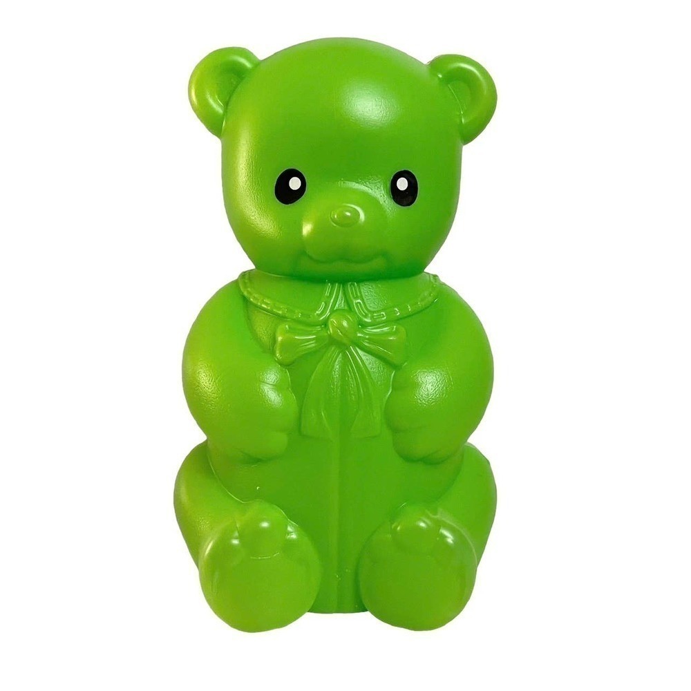 Teddy Bear Blow Mold Bank Vintage Green